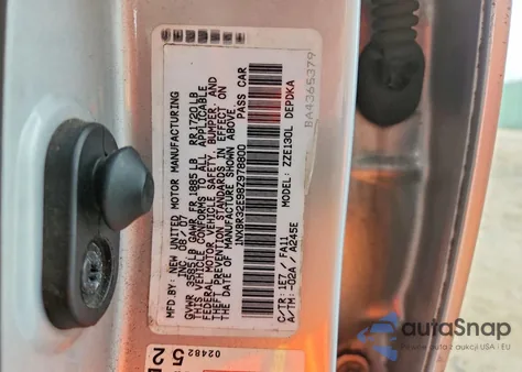 2008 Toyota Corolla Ce from USA, damaged, VIN 1NXBR32E98Z978800